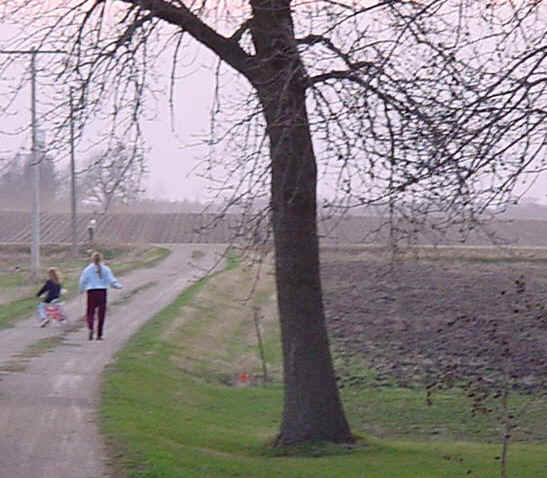 Early spring and the fields are waiting to be plowed and planted.  A good time to learn how to ride a bike.